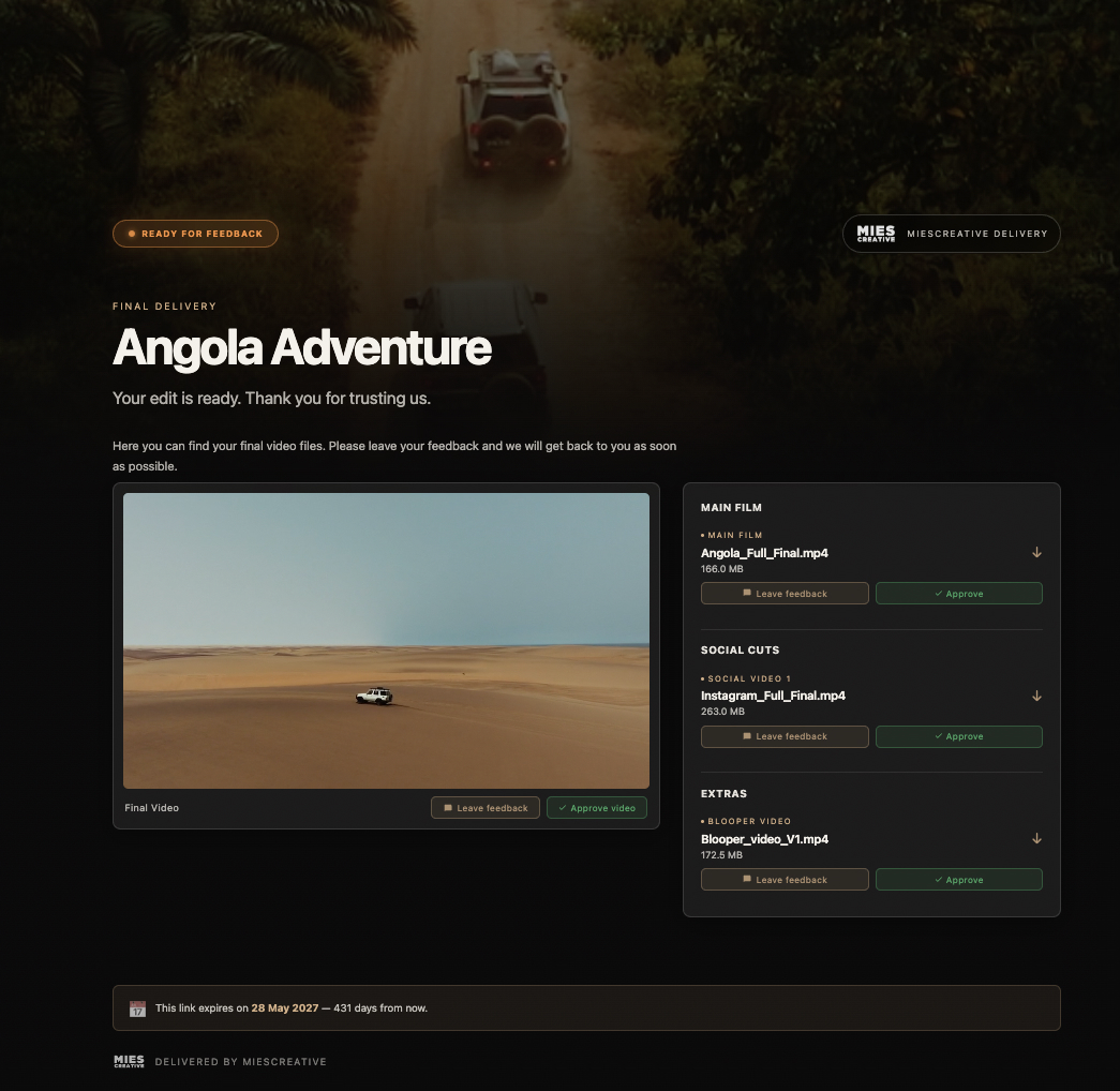 FilmLoop delivery page